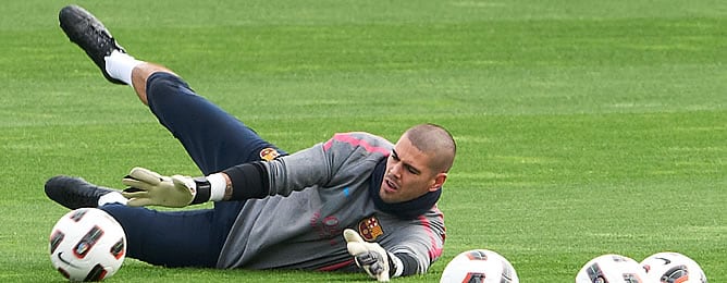 Valdés, durante el entrenamiento