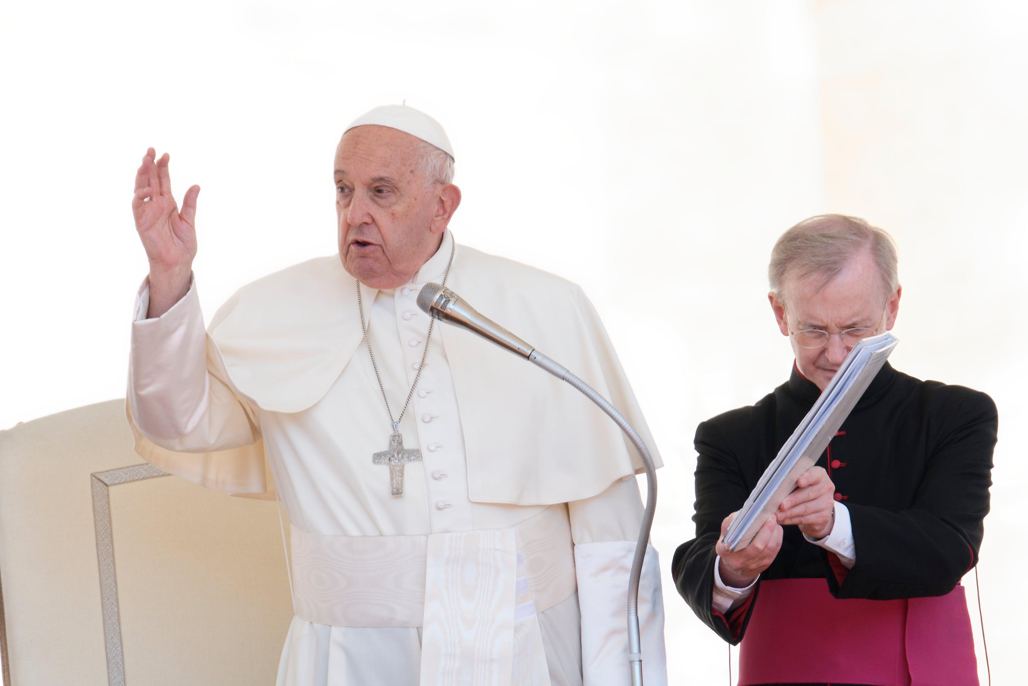 El papa, durante la audiencia general de este 5 de junio en el Vaticano.