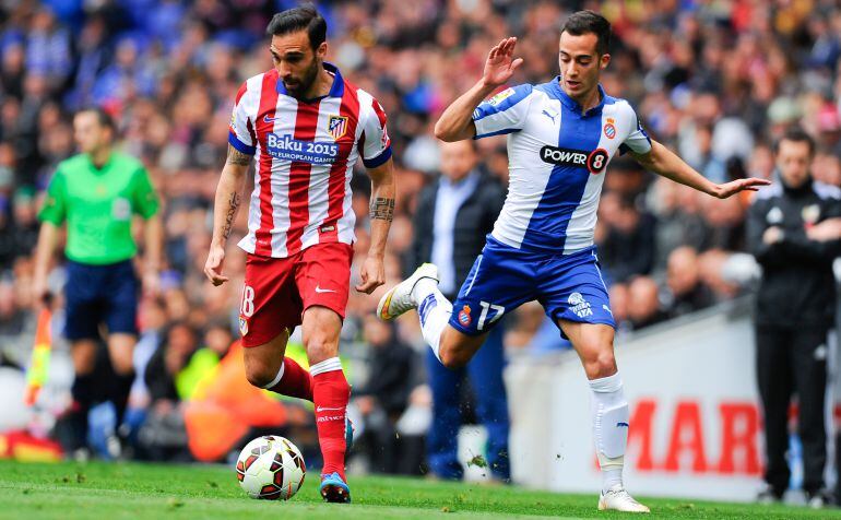 Gámez, en un choque entre el Atlético y el Espanyol.