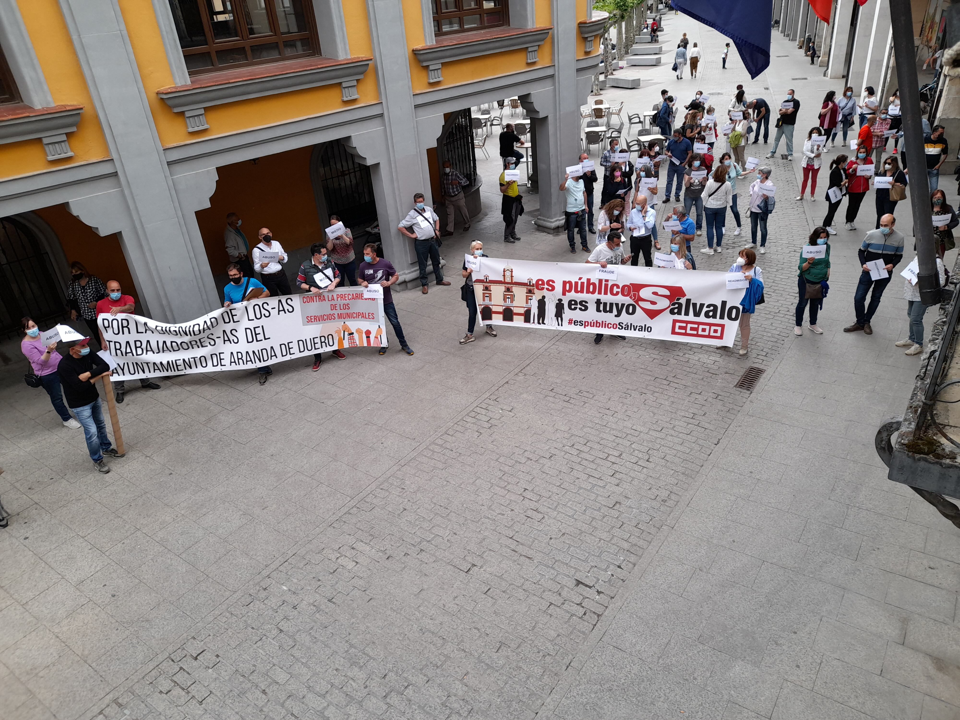 Imagen de archivo de una protesta de trabajadores municipales arandinos