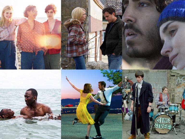 Seis películas nominadas al Globo de Oro: 20th century women, Manchester by the sea, Lion, Moonlight, La la land y Sing street