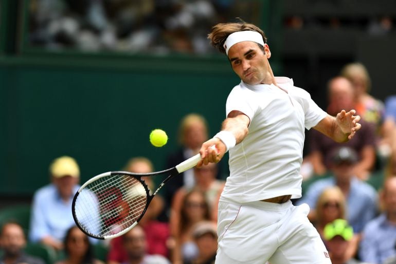 Federer, durante el partido