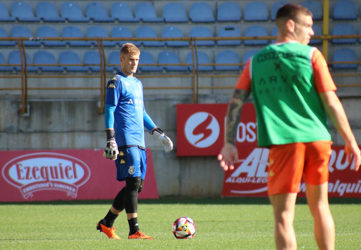 Bañuz y Samanes durante un entrenamiento.