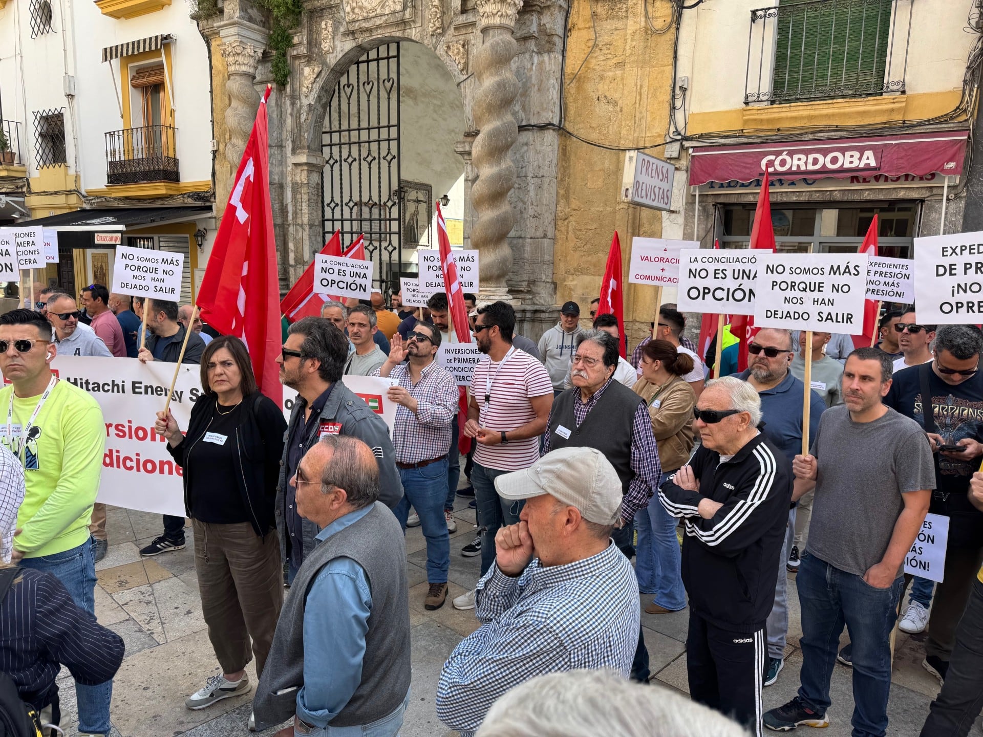 Protesta de los trabajadores de Hitachi