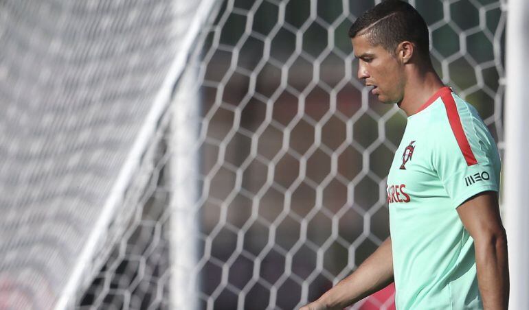 Cristiano Ronaldo, durante un entrenamiento en Rusia previo a la Copa Confederaciones