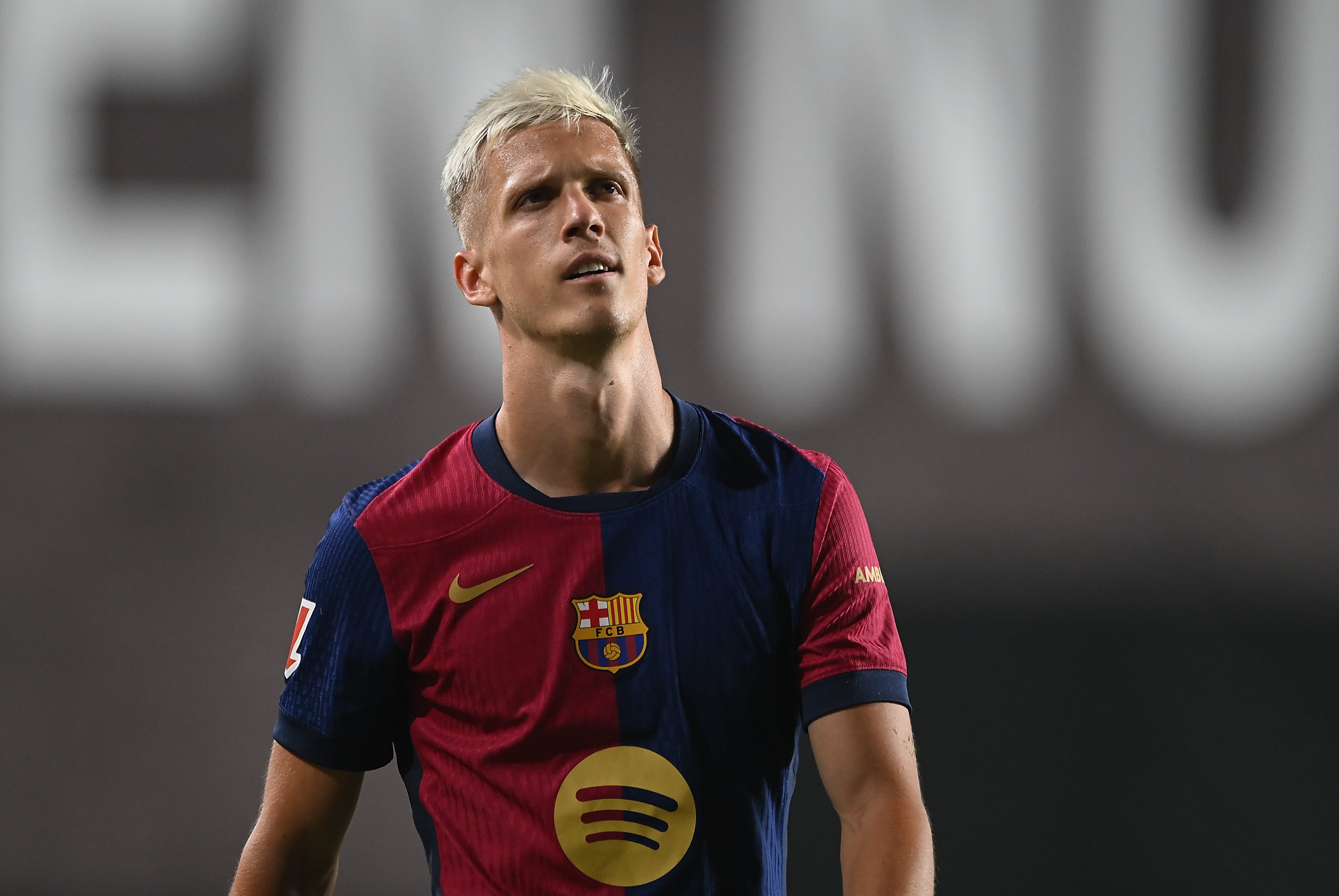 Dani Olmo, durante el partido que el FC Barcelona disputó contra el Rayo Vallecano