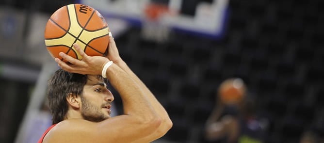 Ricky Rubio durante un entrenamiento