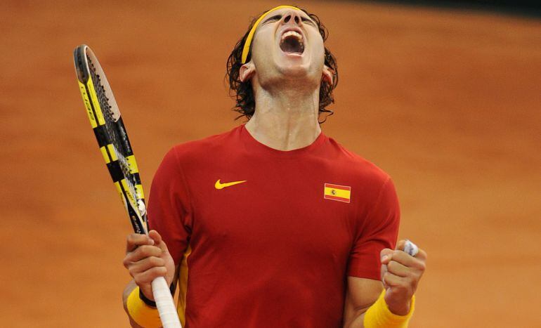 Rafa Nadal, en un partido de la Copa Davis de 2011.