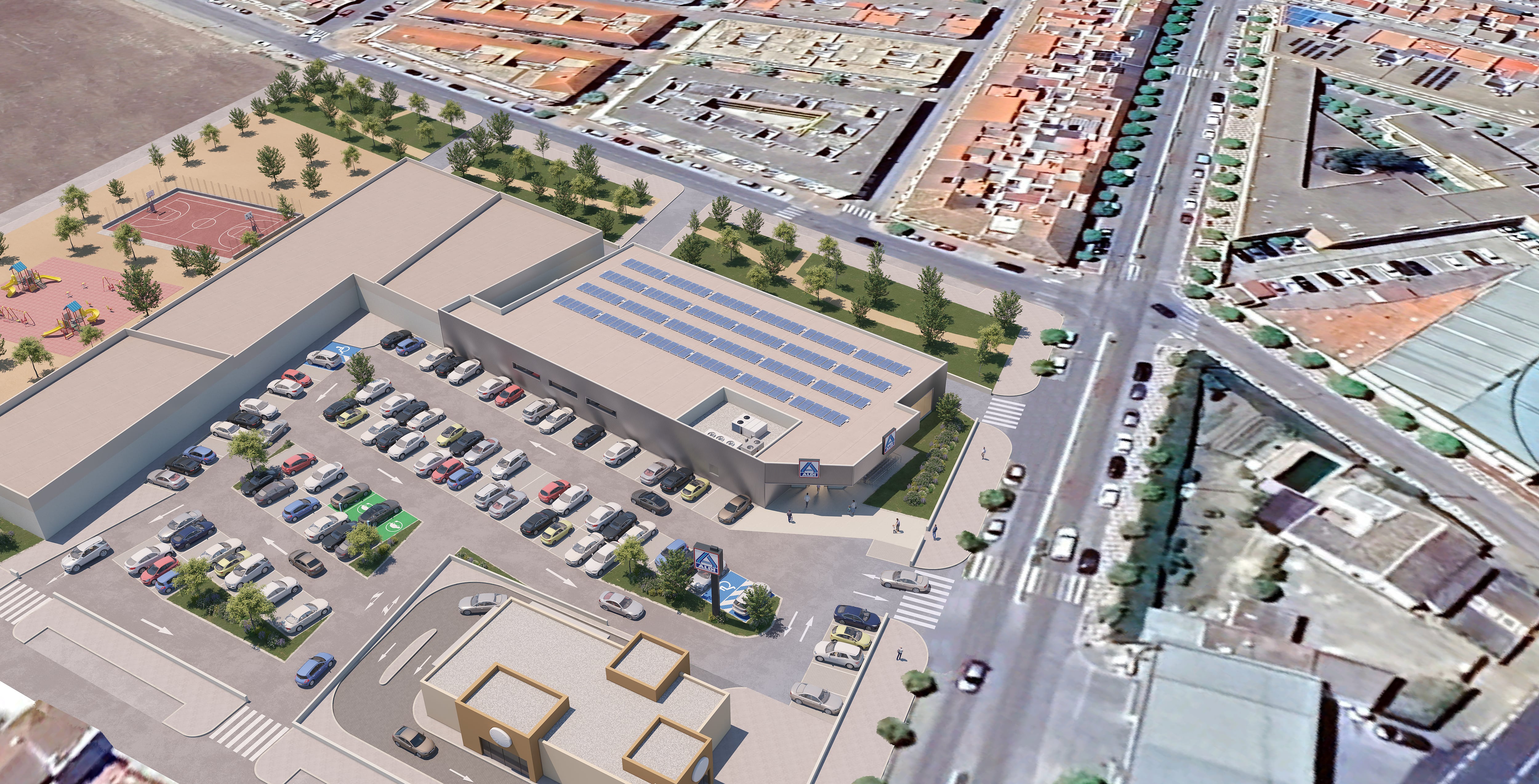 Recreación del centro comercial &quot;Palma Plaza&quot; vista aérea