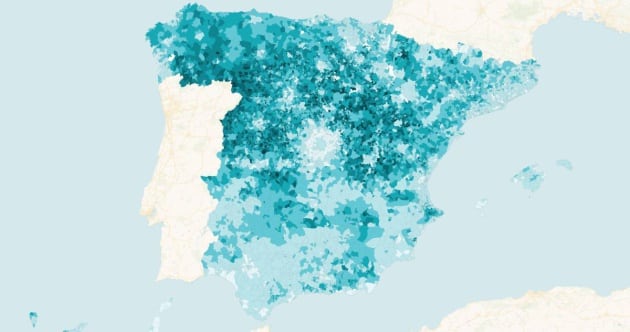 Porcentaje de población mayor de 65 años sobre el total