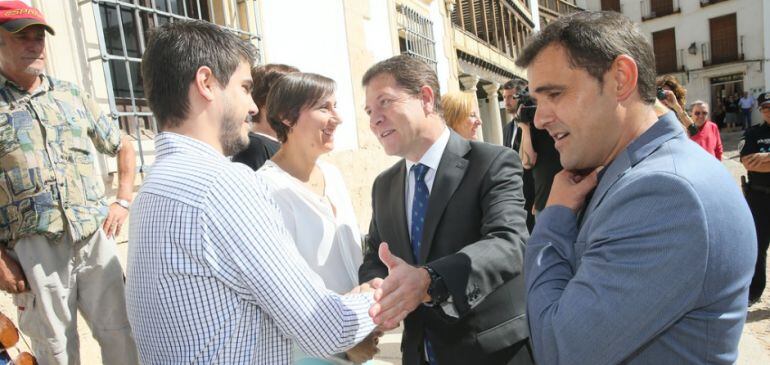 El presidente regional este miércoles en la localidad de Tembleque