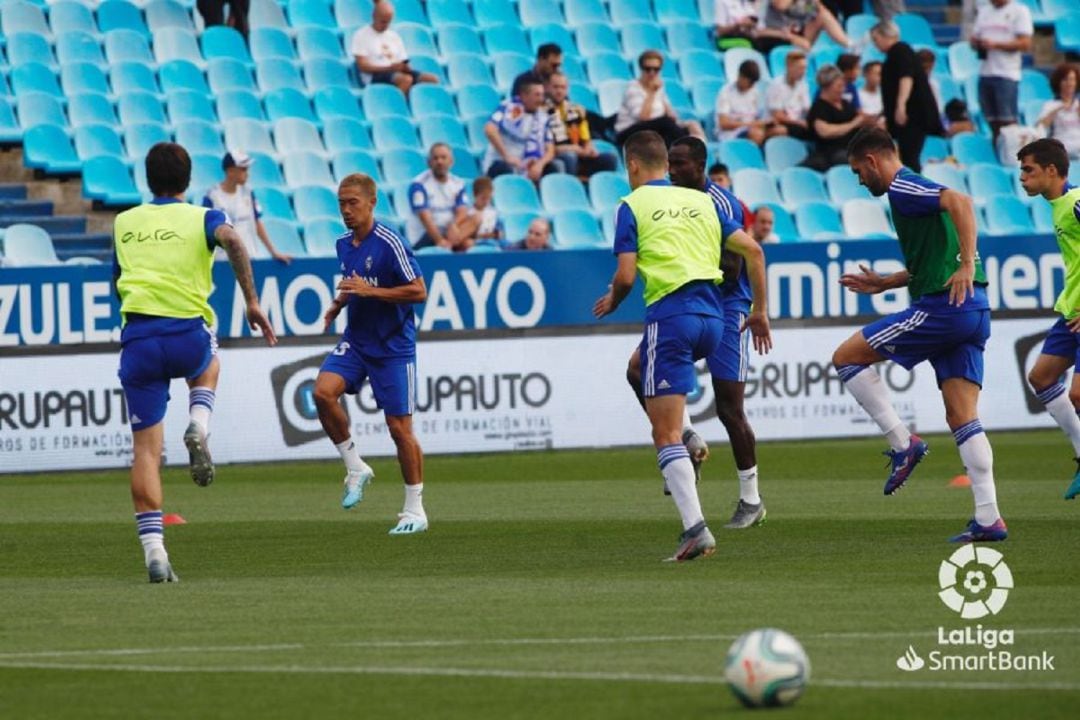 Entrenamiento del Real Zaragoza previo al partido