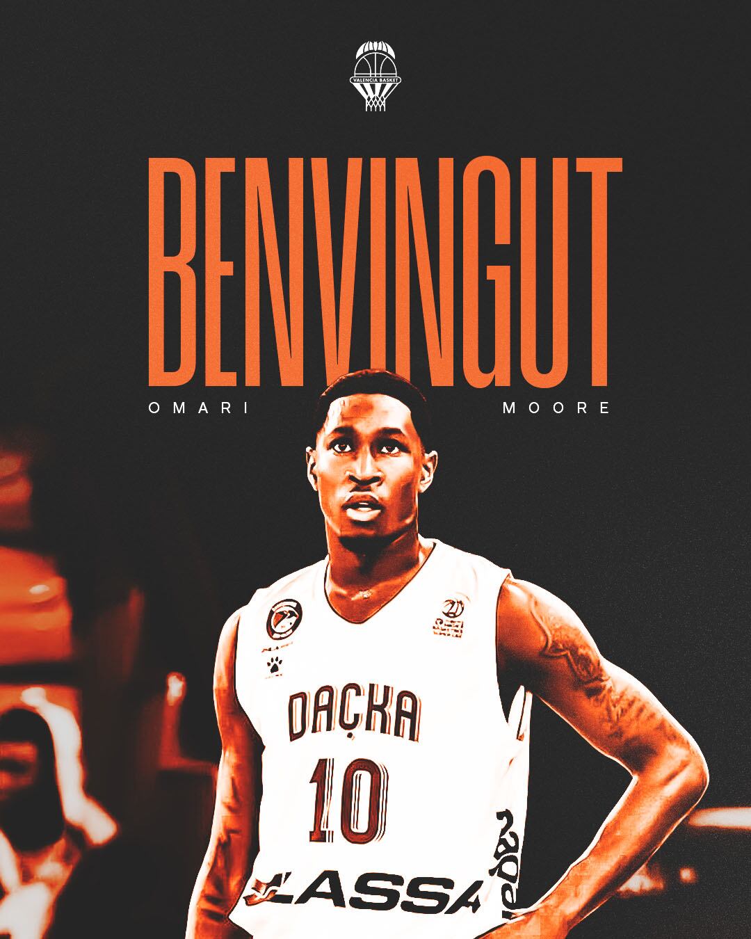 El anuncio de Valencia Basket del fichaje de Moore.