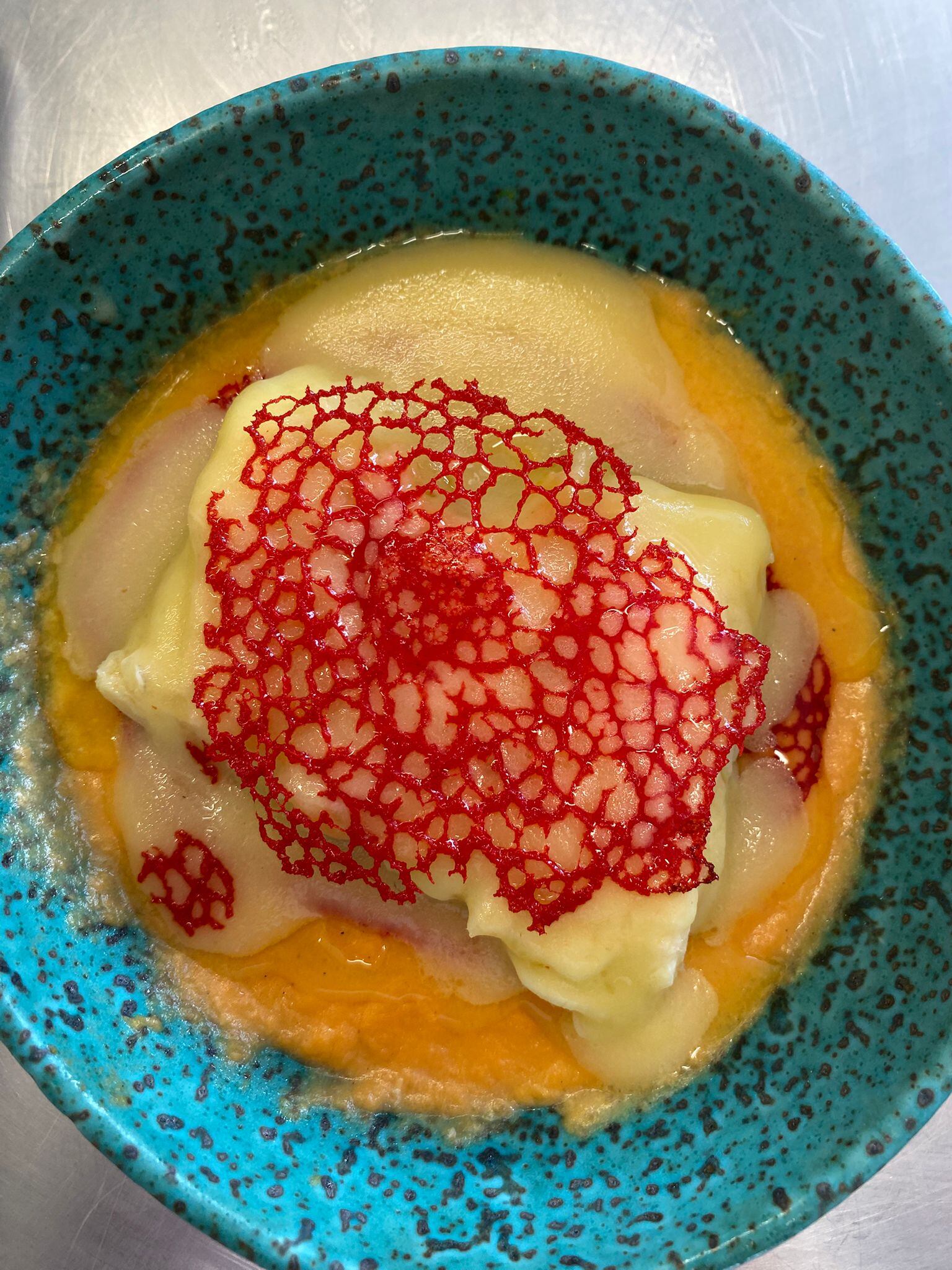 Bacalao del menú degustación de la Escuela de Hostelería de Gamarra