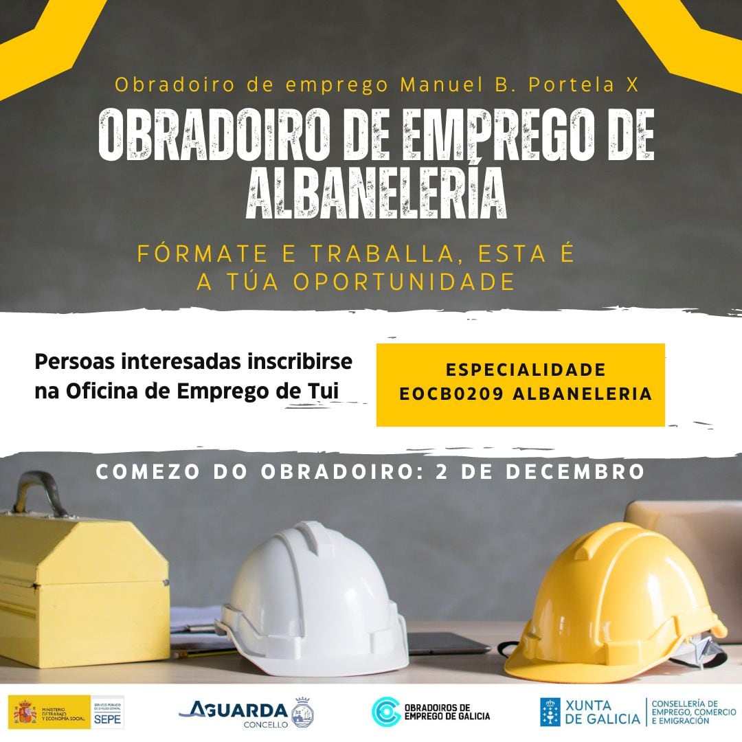 Cartel del nuevo Obradoiro de Empleo en A Guarda