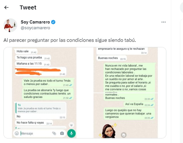 Tuit de @SoyCamarero / Twitter