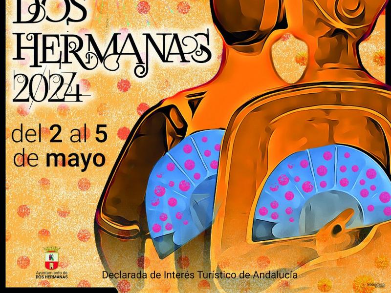 Cartel de la Feria de Dos Hermanas 2024 de  José María Gordillo, diseñador gráfico y fotógrafo