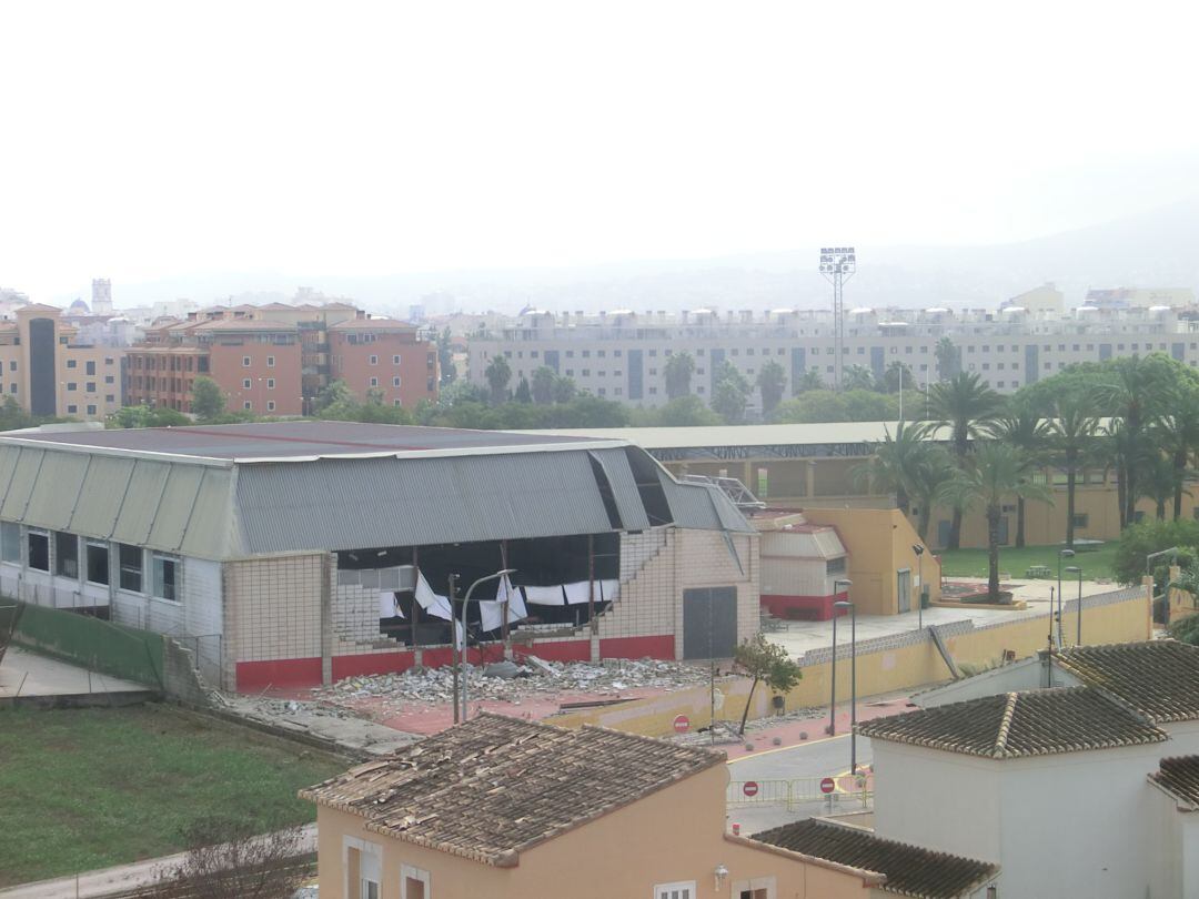 Pabellón cubierto, días después de la gota fría, visto desde el CdT.