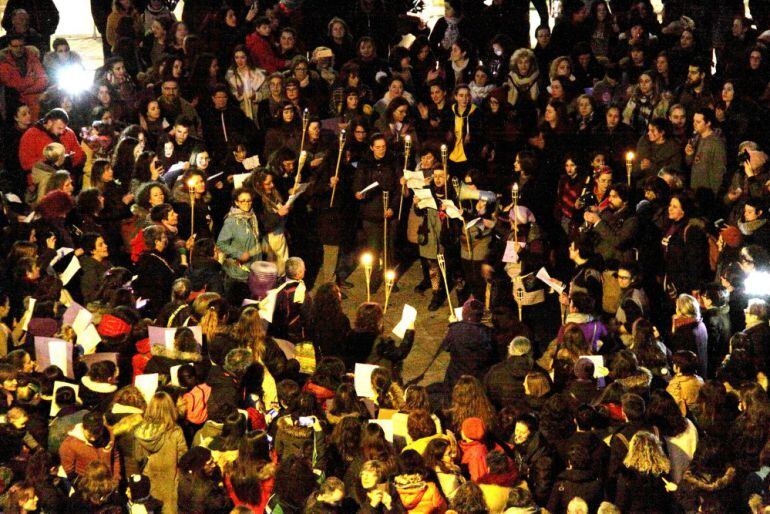 Un momento de la manifestación del 8M en Lugo