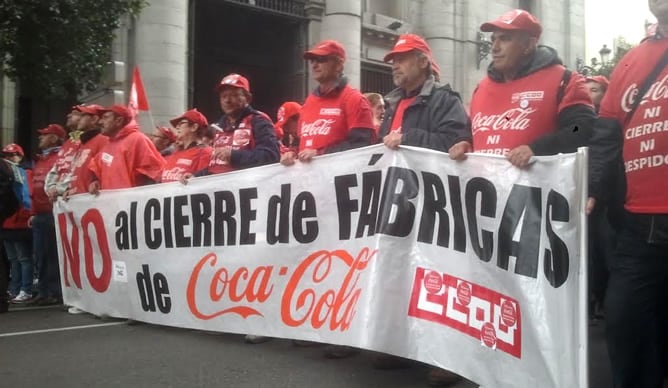 Marchas por Madrid de los trabajadores de Coca-Cola