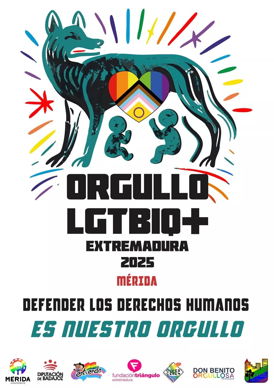 Cartel Orgullo LGTBIQ+ Extremadura 2025