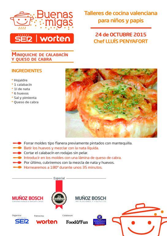 Miniquiche de calabacín, Taller Buenas Migas SER