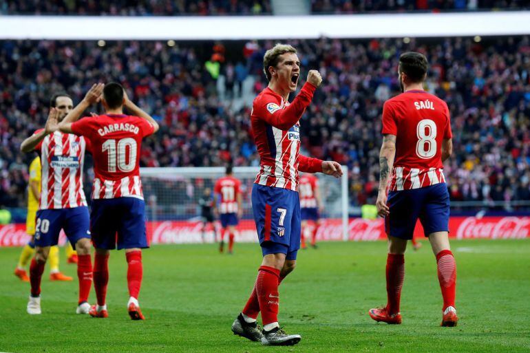 Antoine Griezmann celebrando el gol del Atlético de Madrid