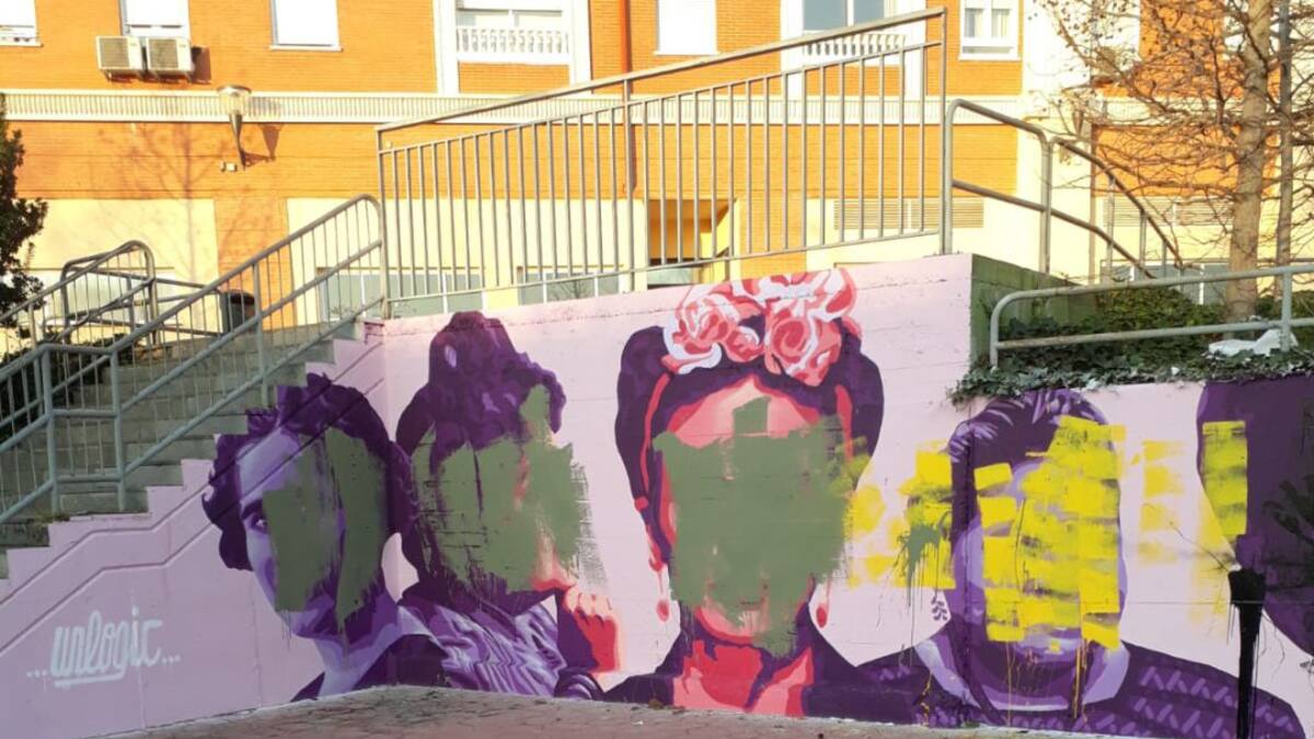 Aparece también vandalizado el mural feminista de Getafe