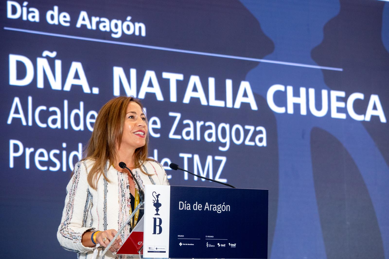 La alcaldesa de Zaragoza, Natalia Chueca, durante la presentación