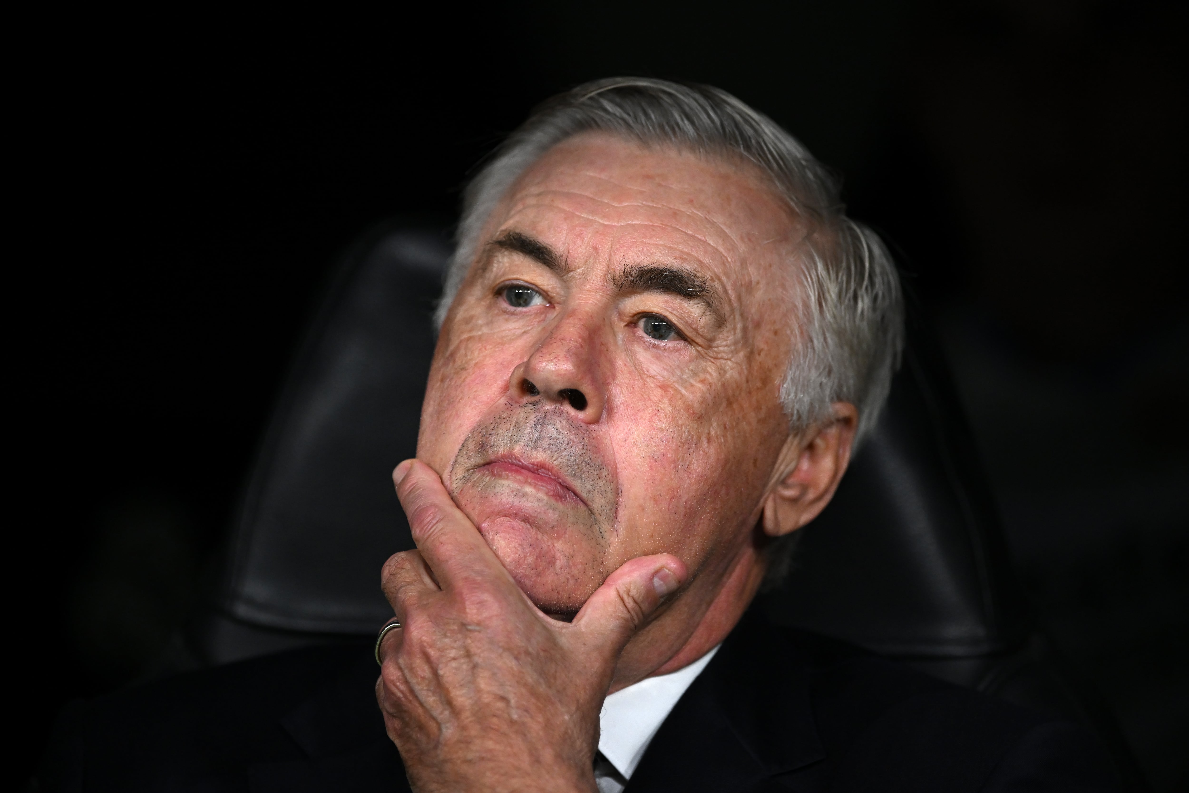 Carlo Ancelotti, en el partido de la fase de grupos entre Real Madrid y Borussia Dortmund de la UEFA Champions League