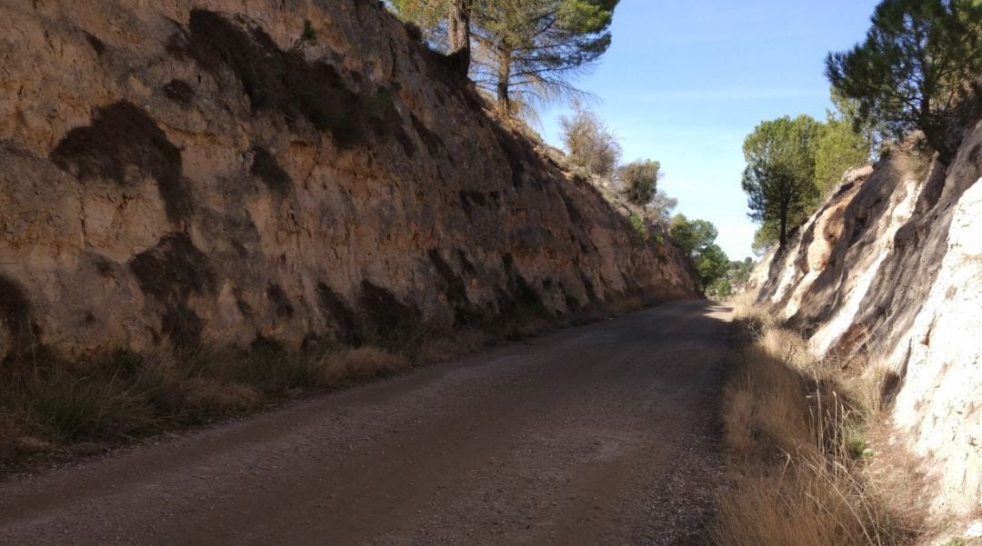 Parte del trazado de la Vía Negrín a su paso por el tramo de Belinchón a Tarancón, en la provincia de Cuenca.