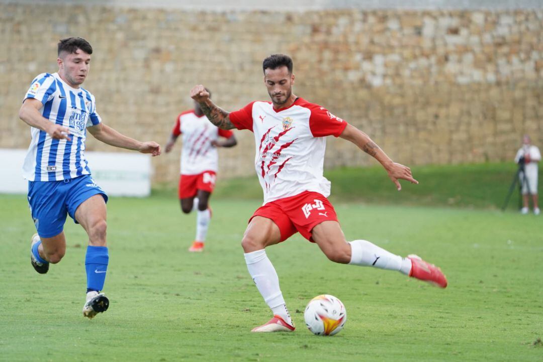 Lazo en el amistoso ante el Málaga. 