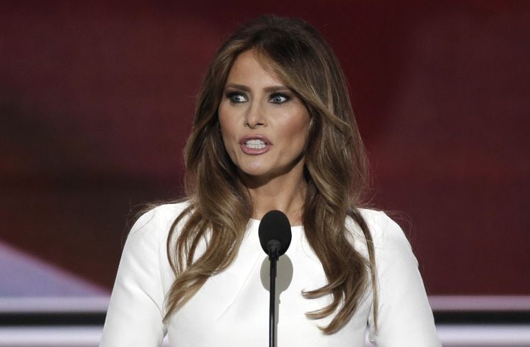 Melania Trump, durante su discurso de este lunes por la noche