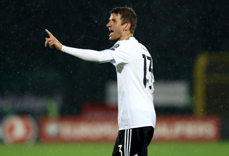 El jugador alemán, Thomas Müller, en un encuentro con la selección germana.