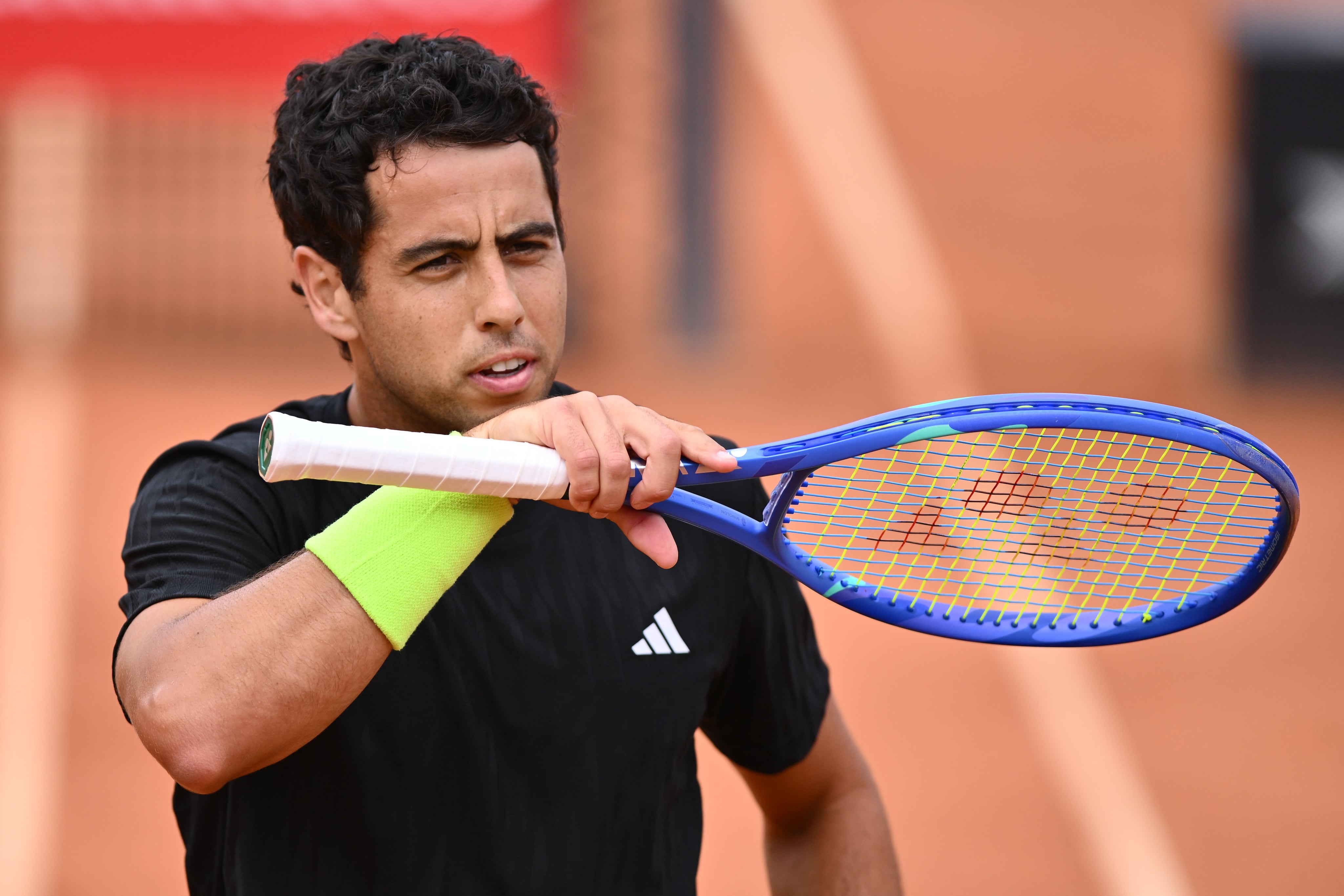 Jaume Munar (ESP) competes against Casper Ruud (NOR) during the Internazionali BNL d&#039;Italia Day Ten at Foro Italico in Rome, Italy, on May 14, 2025. (Photo by Domenico Cippitelli/NurPhoto via Getty Images)