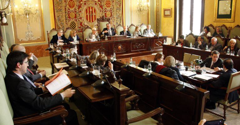 Un moment del ple extraordinari celebrat aquest dijous a l'Ajuntament de Lleida