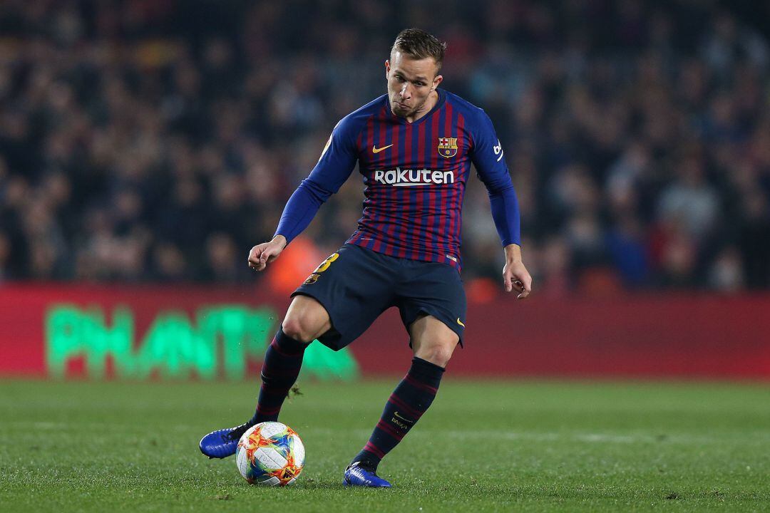 Arthur Melo durante el partido de ida de Copa frente al Real Madrid.