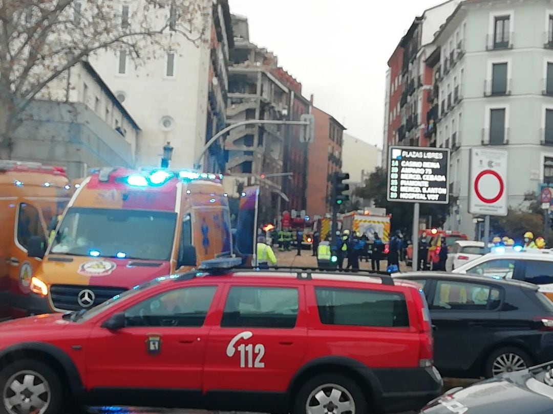 Una imagen del despliegue de las emergencias madrieleñas