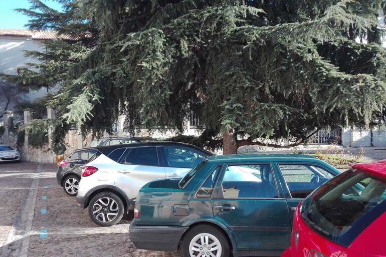 Coches paracados en la zona azúl de Calle de las Damas