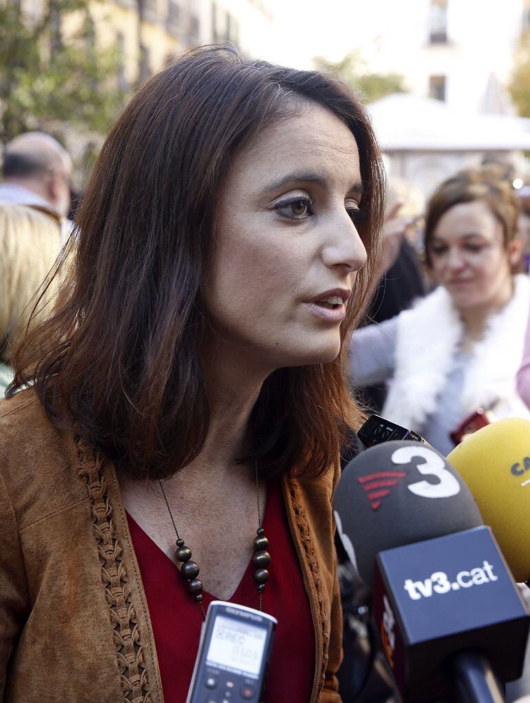 La vicesecretaria de Estudios y Programas de los populares, Andrea Levy, durante la primera gran movilización nacional contra las violencias machistas convocada por el movimiento feminista.