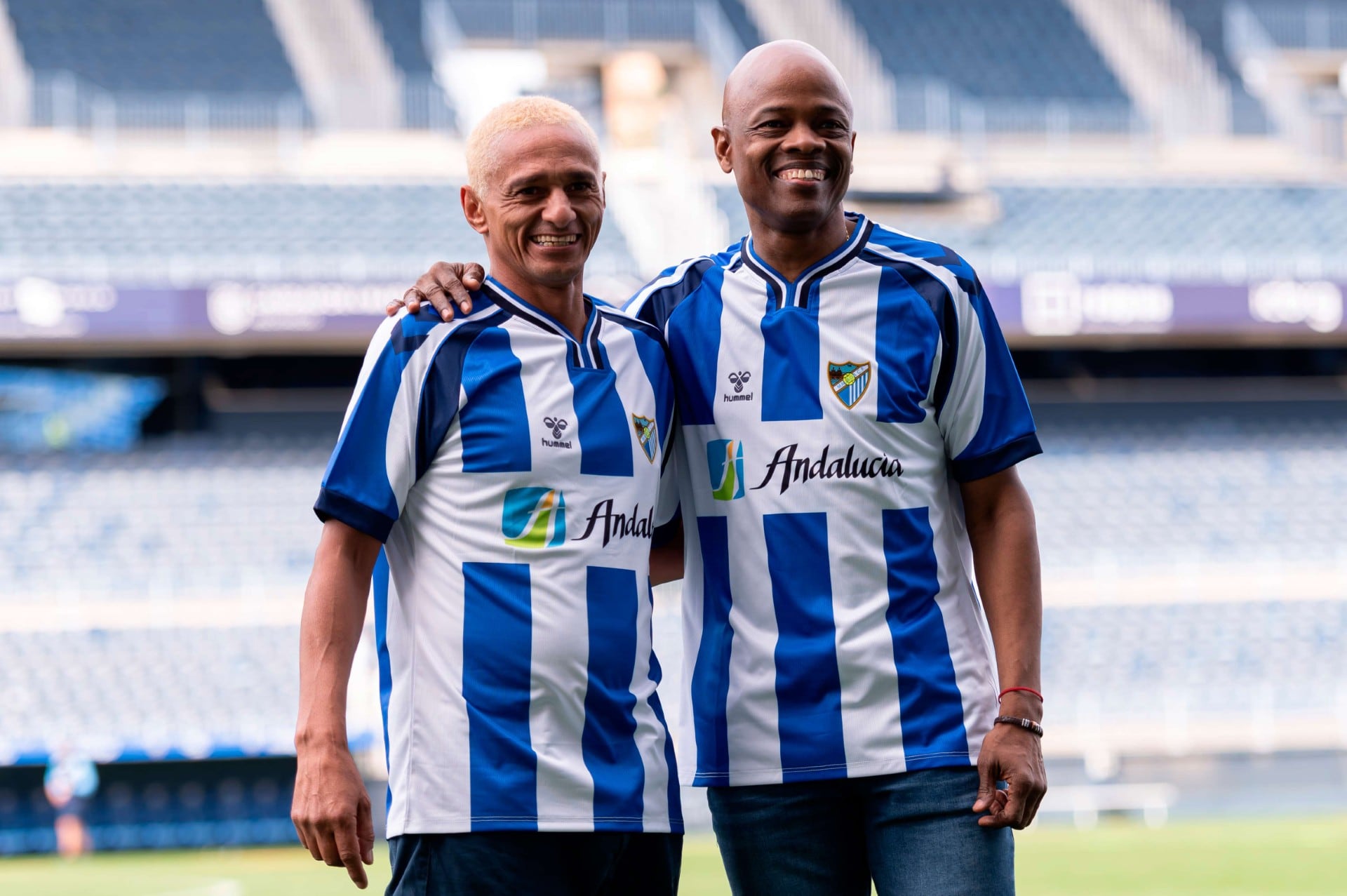 Los ex jugadores del Málaga Darío Silva y Dely Valdés