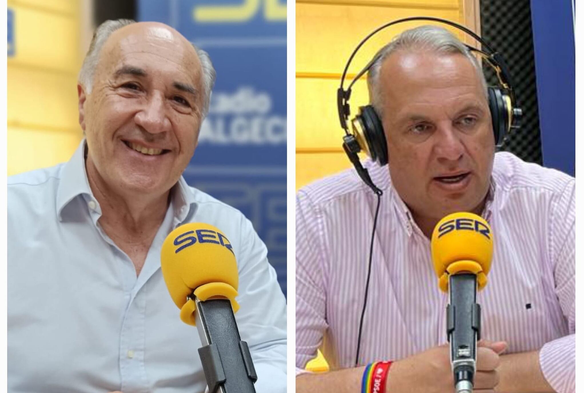 José Ignacio Landaluce y Juan Carlos Ruiz Boix, en los estudios de la SER.