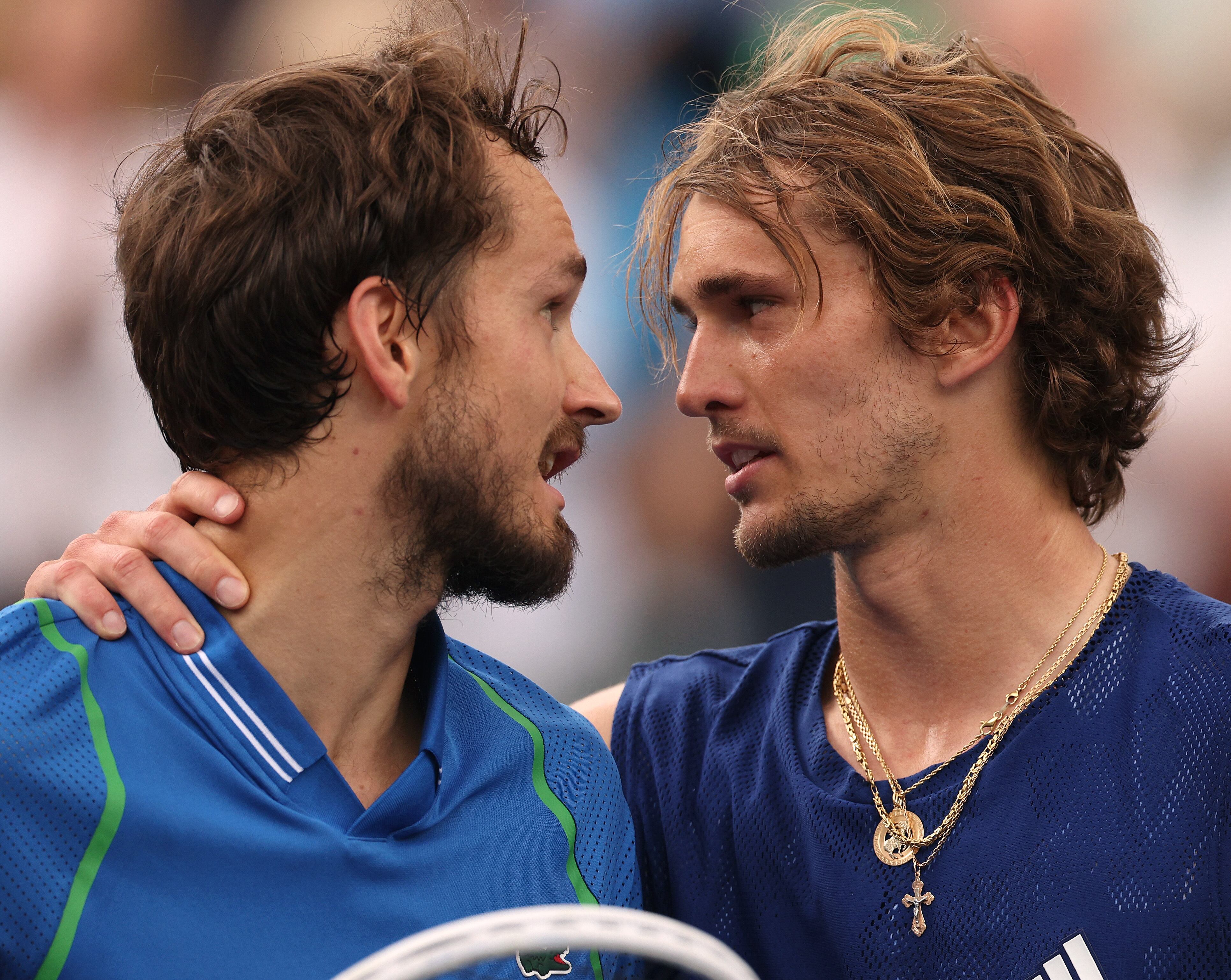 Zverev y Medvedev durante el Masters 1000 de Indian Wells