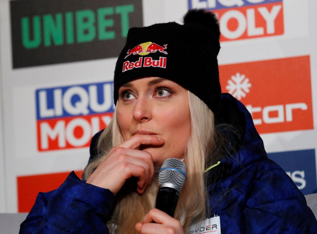 Lindsey Vonn durante la rueda de prensa. 