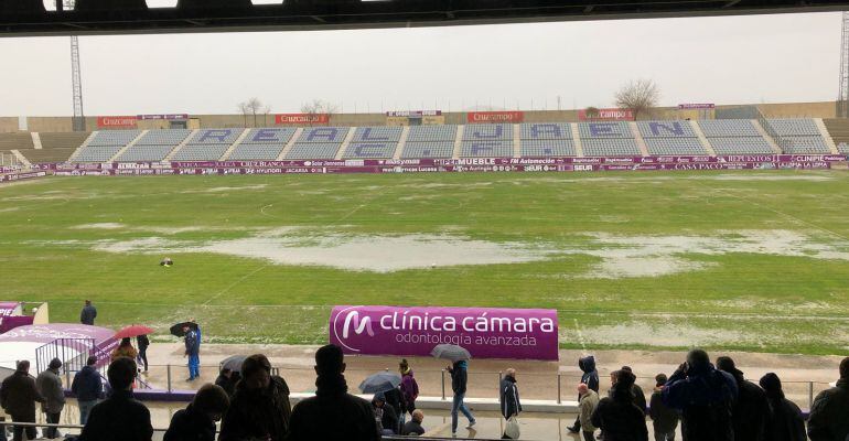 Estado del Estadio de la Victoria después del temporal.
