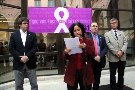 Imatge d&#039;un acte contra la violència masclista, el novembre de 2011, a Girona