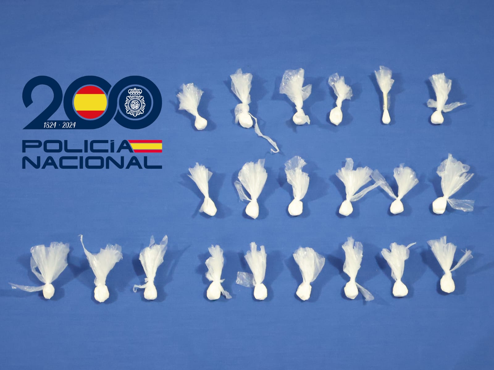 Los 21 envoltorios que contenían la droga intervenida