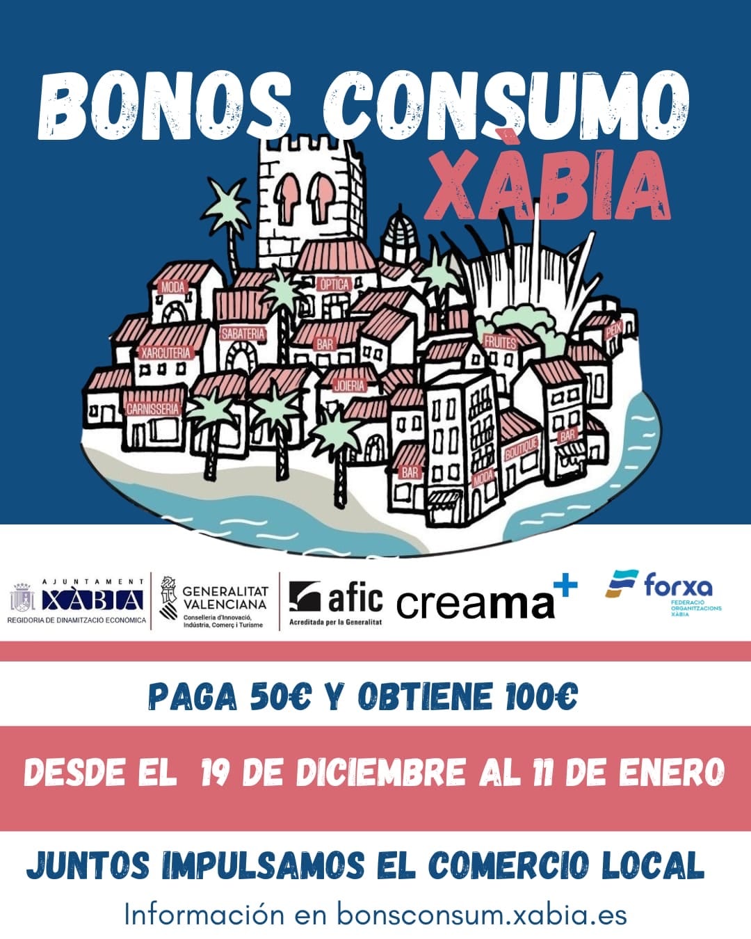 Cartel Bonos Consumo Xàbia 2025 - 2026