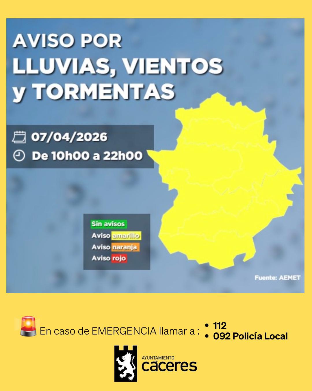 Cierre de parques perimetrales en Cáceres para este martes