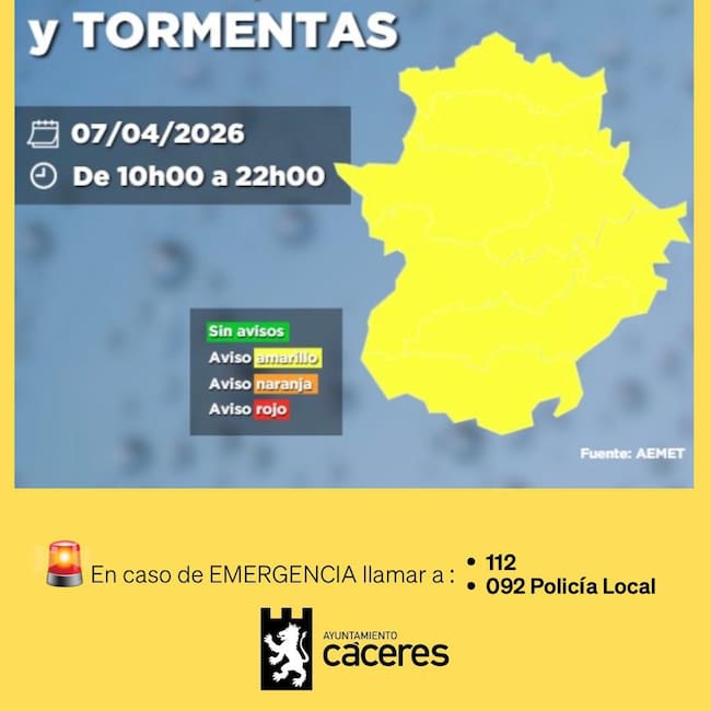 Cierre de parques perimetrales en Cáceres para este martes